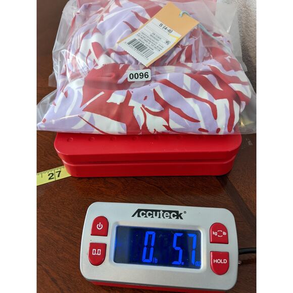 Kona Sol Tankini S Red Purple Palm Plant Tropical Swimsuit Top Deep VNeck Modest - Picture 11 of 12